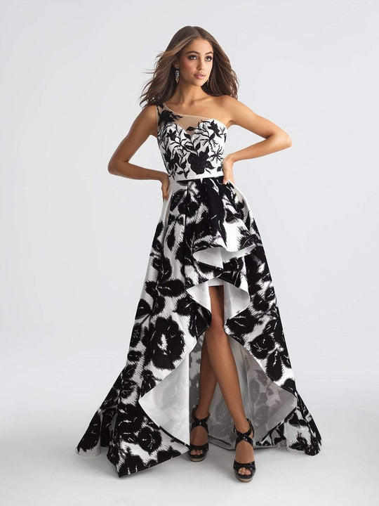 Madison James - Print Floral High Low A-line Dress 18-682 in https://cdn3.bigcommerce.com/s-hw6z1b/products/122778/images/403754/18-682B__60729.1515006895.1280.1280.jpg?c=2&_ga=2.54345130.362838168.1522598763-1930348066.1518640049