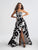 Madison James - 18-682 Print Floral High Low A-line Dress In White