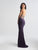 Madison James - 18-686 Embellished Halter Sheath Dress In Gray