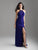 Madison James - 18-687 Embroidered Halter Sheath Dress In Blue