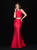Madison James - 18-689 Embellished Halter Mermaid Dress In Red