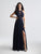 Madison James - 18-694 Beaded Halter A-line Dress In Blue