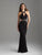 Madison James - 18-701 Beaded High Halter Sheath Dress In Black
