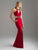 Madison James - 18-701 Beaded High Halter Sheath Dress In Red