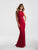 Madison James - 18-706 Lace Halter Sheath Dress In Red