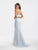 Madison James - 18-711 Two Piece V-neck Sheath Dress In Blue