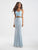Madison James - 18-711 Two Piece V-neck Sheath Dress In Blue