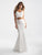 Madison James - 18-711 Two Piece V-neck Sheath Dress In White
