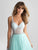 Madison James - 18-712 Embellished Illusion V-neck Ballgown In Green