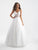 Madison James - 18-712 Embellished Illusion V-neck Ballgown In White