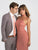Madison James - 18-713 Suede Square Sheath Dress In Pink