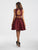 Madison James - 18-714 Two Piece Suede Jewel Neck Lace A-line Dress In Red