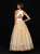 Madison James - 18-716 Long Satin Halter A-line Dress In White and Neutral