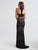 Madison James - 18-720 Two Piece Halter Lace Sheath Dress In Black