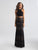 Madison James - 18-720 Two Piece Halter Lace Sheath Dress In Black