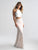 Madison James - 18-720 Two Piece Halter Lace Sheath Dress In White and Neutral