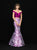 Madison James - 18-725 Two Piece Mikado Printed Mermaid Dress In Purple and White