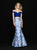 Madison James - 18-725 Two Piece Mikado Printed Mermaid Dress In Blue and White