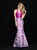 Madison James - 18-726 Halter Neck Mikado Mermaid Gown In Purple and White