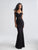 Madison James - 18-730 Strappy Sweetheart Fitted Jersey Gown In Black