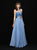 Madison James - 18-732 Two Piece Embellished High Halter Chiffon Dress In Blue