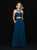 Madison James - 18-732 Two Piece Embellished High Halter Chiffon Dress In Blue
