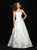 Madison James - 18-733 Strapless Floral Print Ballgown In White