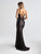 Madison James - 18-734 Sweetheart Lace and Jersey Sheath Gown In Black