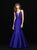 Madison James - 18-736 Embellished Deep V-neck Mikado Mermaid Dress In Purple