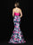 Madison James - 18-737 Strapless Sweetheart Satin Mermaid Gown In Print