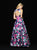 Madison James - 18-738 Square Neck Floral Print A-line Gown In Print