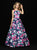 Madison James - 18-738 Square Neck Floral Print A-line Gown In Print