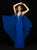 Madison James - 18-741 Jeweled Deep V-neck Chiffon Sheath Dress In Blue
