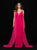 Madison James - 18-742 Embellished Deep V-neck Chiffon Gown With Cape In Pink