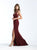 Madison James - 18-743 Plunging V-neck Sparkle Jersey Sheath Dress In Red