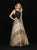 Madison James - 18-744 Bateau Neck Sequined Tulle Ballgown In Black and Gold