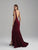 Madison James - 18-750 Deep V-neck Sparkle Jersey Sheath Dress In Red