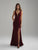 Madison James - 18-750 Deep V-neck Sparkle Jersey Sheath Dress In Red