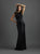 Madison James - 18-806M Lace and Sequined Jewel Satin Sheath Dress In Black