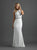 Madison James - 18-806M Lace and Sequined Jewel Satin Sheath Dress In White