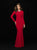 Madison James - 18-812M Embellished Jewel Neck Jersey Sheath Dress In Red