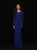 Madison James - 18-812M Embellished Jewel Neck Jersey Sheath Dress In Blue