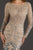 Feriani Couture - 18007 Long Sleeved Beaded Lace Sheath Gown In Neutral