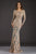 Feriani Couture - 18007 Long Sleeved Beaded Lace Sheath Gown In Neutral