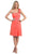 Eureka Fashion - 1801 Rosette Strap Empire Waist Cocktail Dress In Orange