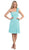 Eureka Fashion - 1801 Rosette Strap Empire Waist Cocktail Dress In Green