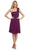 Eureka Fashion - 1801 Rosette Strap Empire Waist Cocktail Dress In Purple and Purple