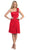 Eureka Fashion - 1801 Rosette Strap Empire Waist Cocktail Dress In Purple and Red
