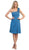 Eureka Fashion - 1801 One Shoulder  Rosette Strap Cocktail Dress In Blue