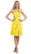 Eureka Fashion - 1801 One Shoulder  Rosette Strap Cocktail Dress In Yellow